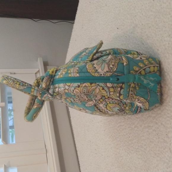Vera Bradley Small Aqua/White/Green Handbag/Purse - Picture 4 of 12